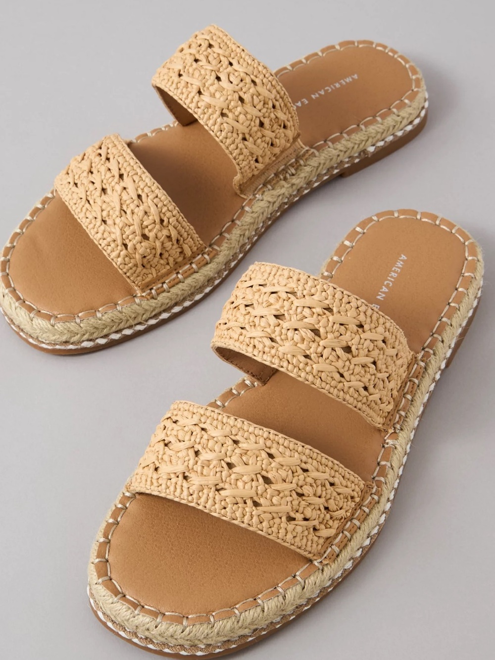 AE Raffia Espadrille Slide Sandal